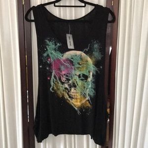 Hot Gothic Skull  Art Horror Art Print tunic top